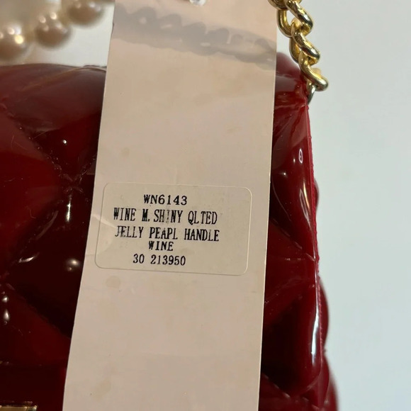 EMPERIA Jelly Quilted Look Mini Crossbody Bag in Deep Burgundy NEW WITH TAGS - Picture 9 of 15